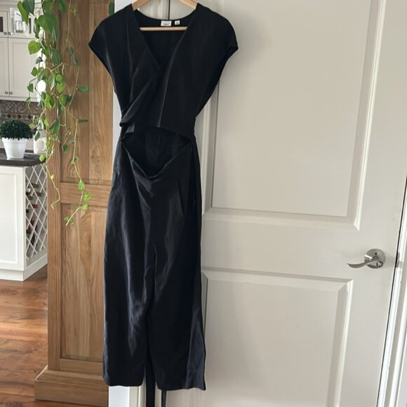 ARITZIA WILFRED Brax linen black jumpsuit 4 - Picture 4 of 11